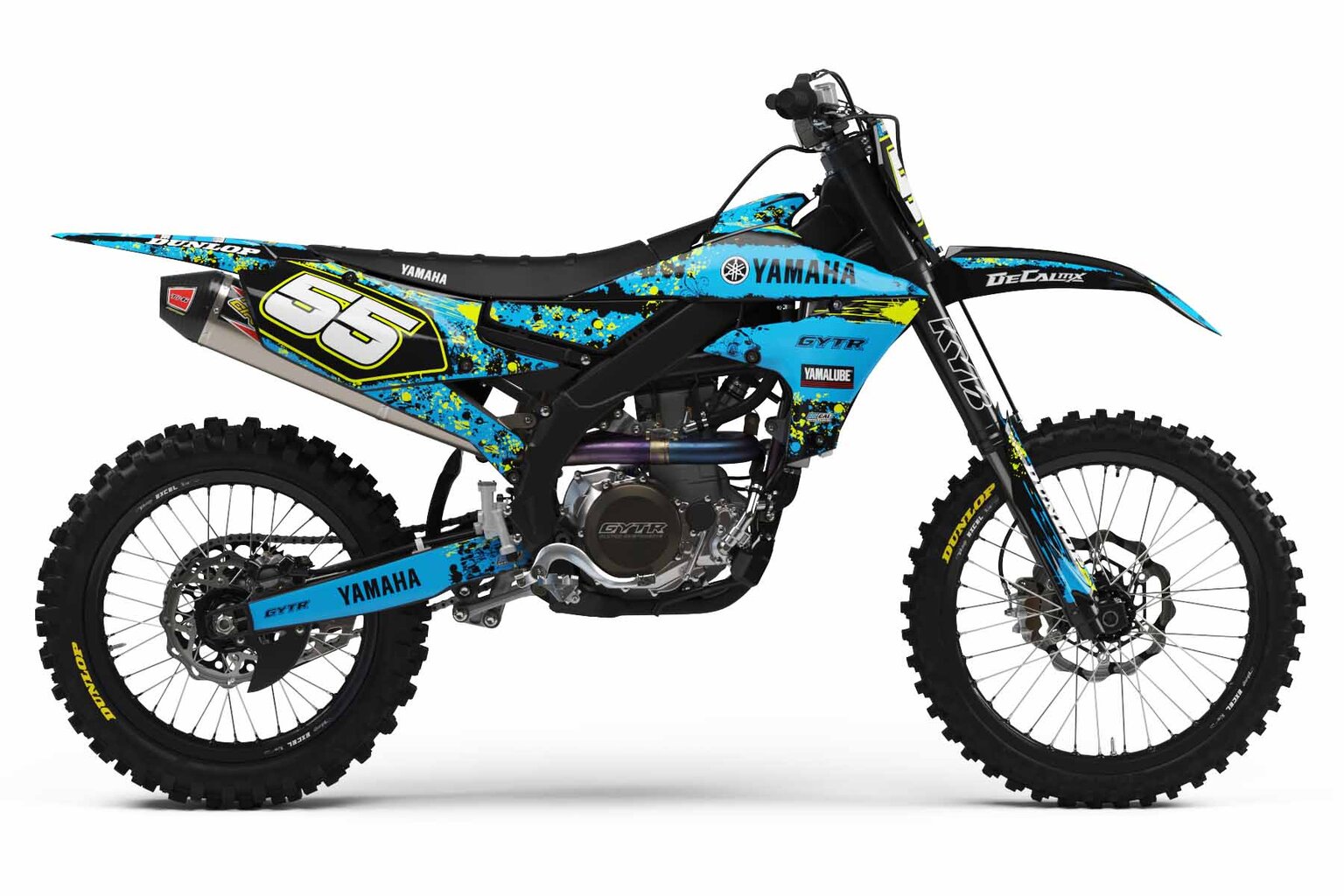 Yamaha YZ125 Black T-5 Series Dirt Bike Graphics Kit