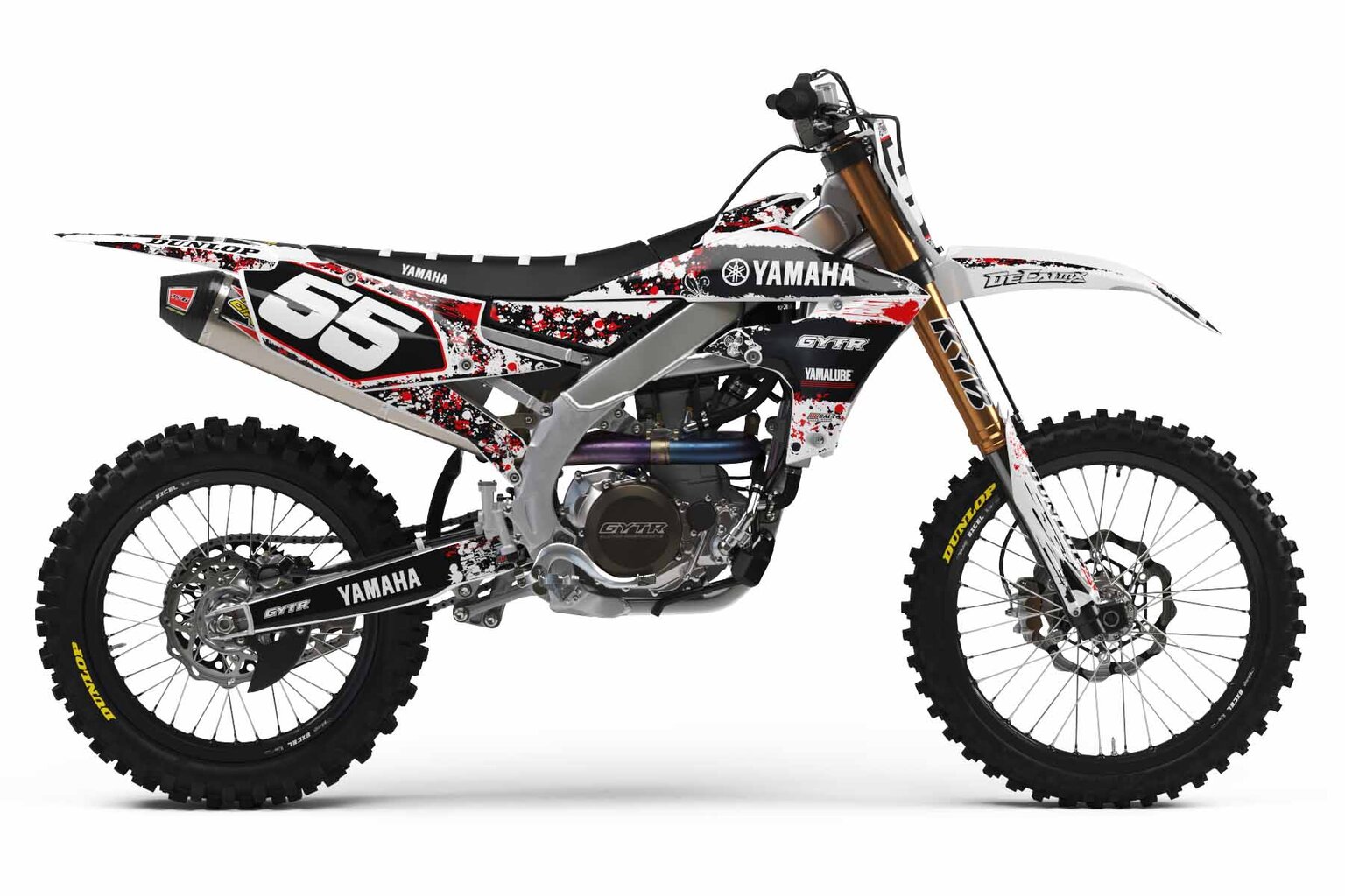 Yamaha YZ250F White T-5 Series Dirt Bike Graphics Kit