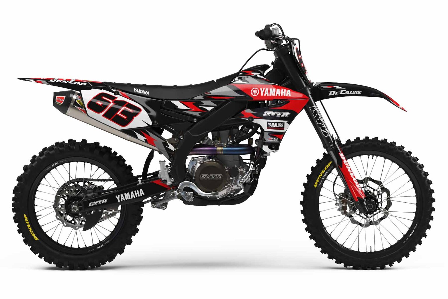 Yamaha WR450F Black T-6 Series Dirt Bike Graphics Kit