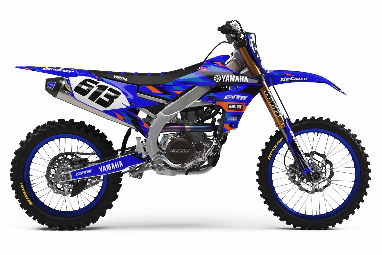 Yamaha TTR110 Blue T-6 Series Dirt Bike Graphics Kit