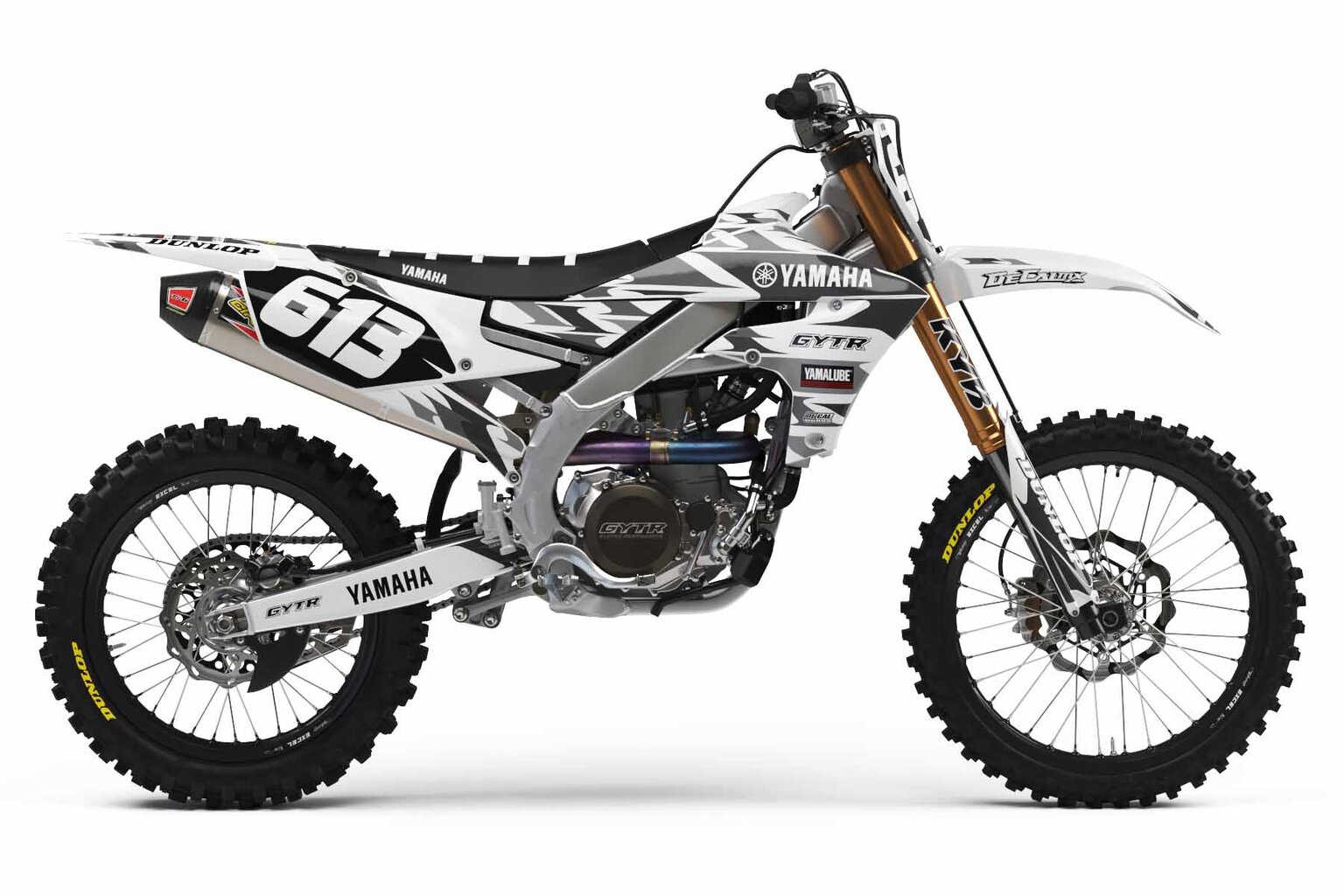 Yamaha YZ250F White T-6 Series Dirt Bike Graphics Kit