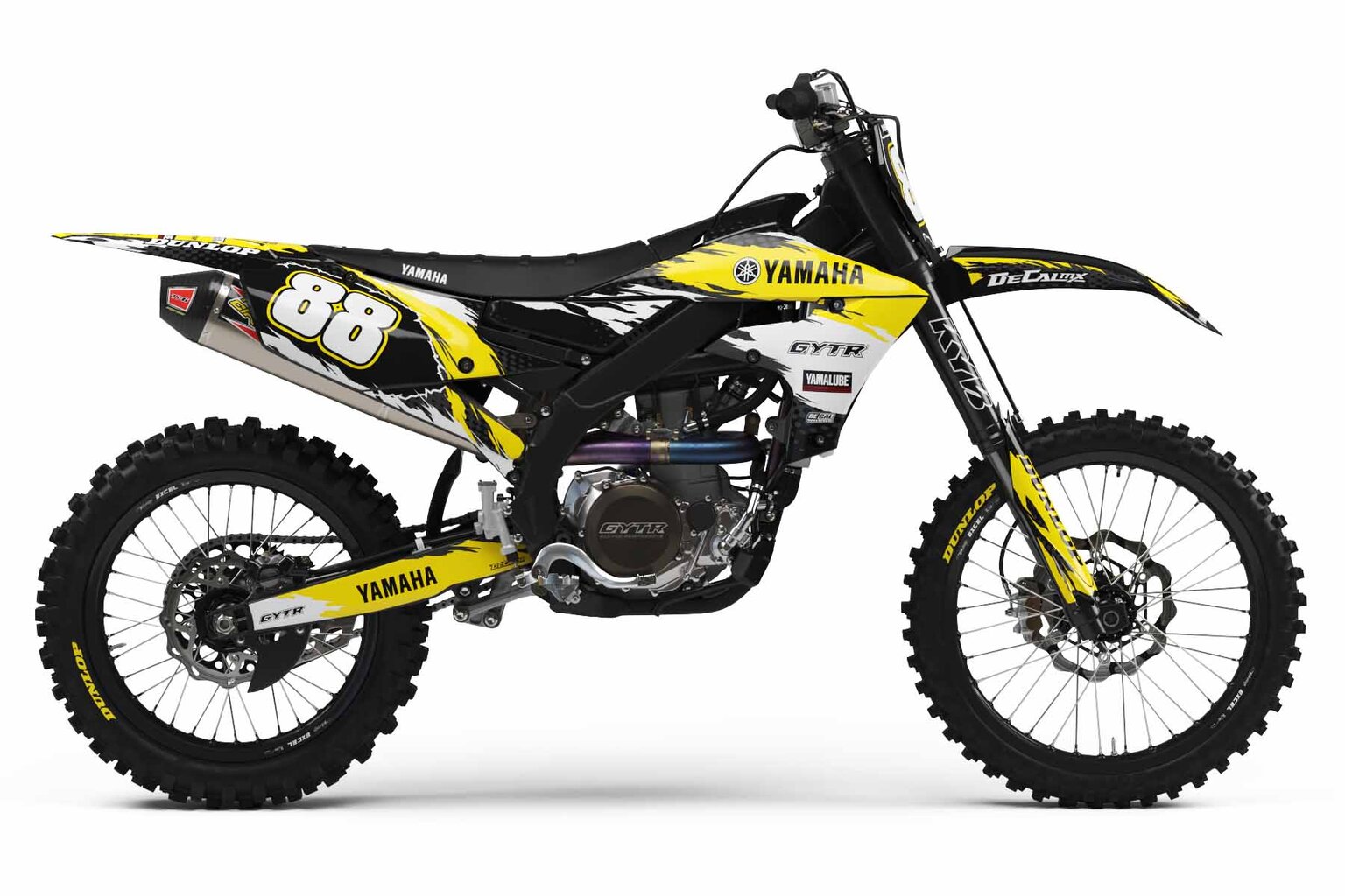 Yamaha YZ250F Black T-8 Series Dirt Bike Graphics Kit