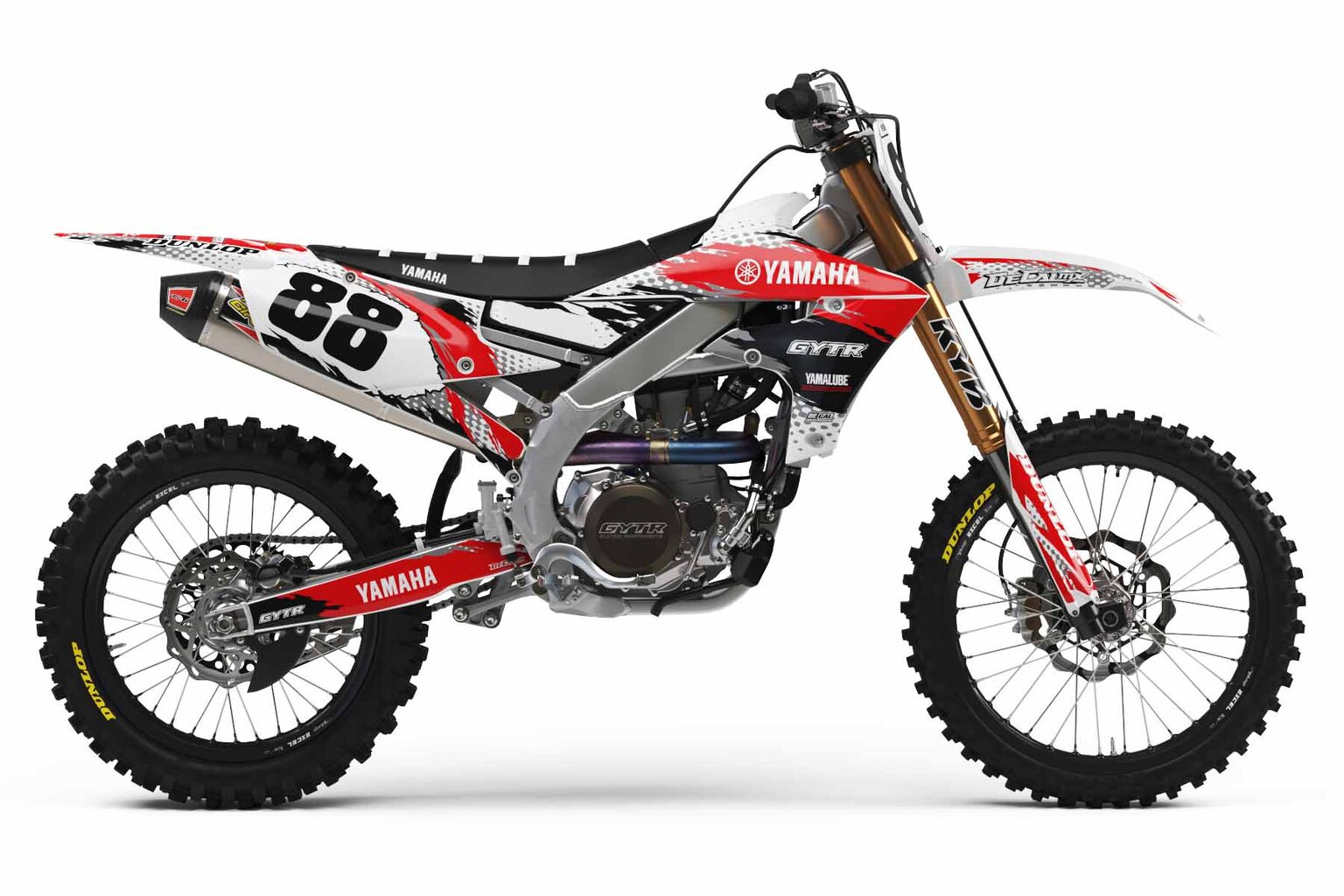 Yamaha WR250F White T-8 Series Dirt Bike Graphics Kit