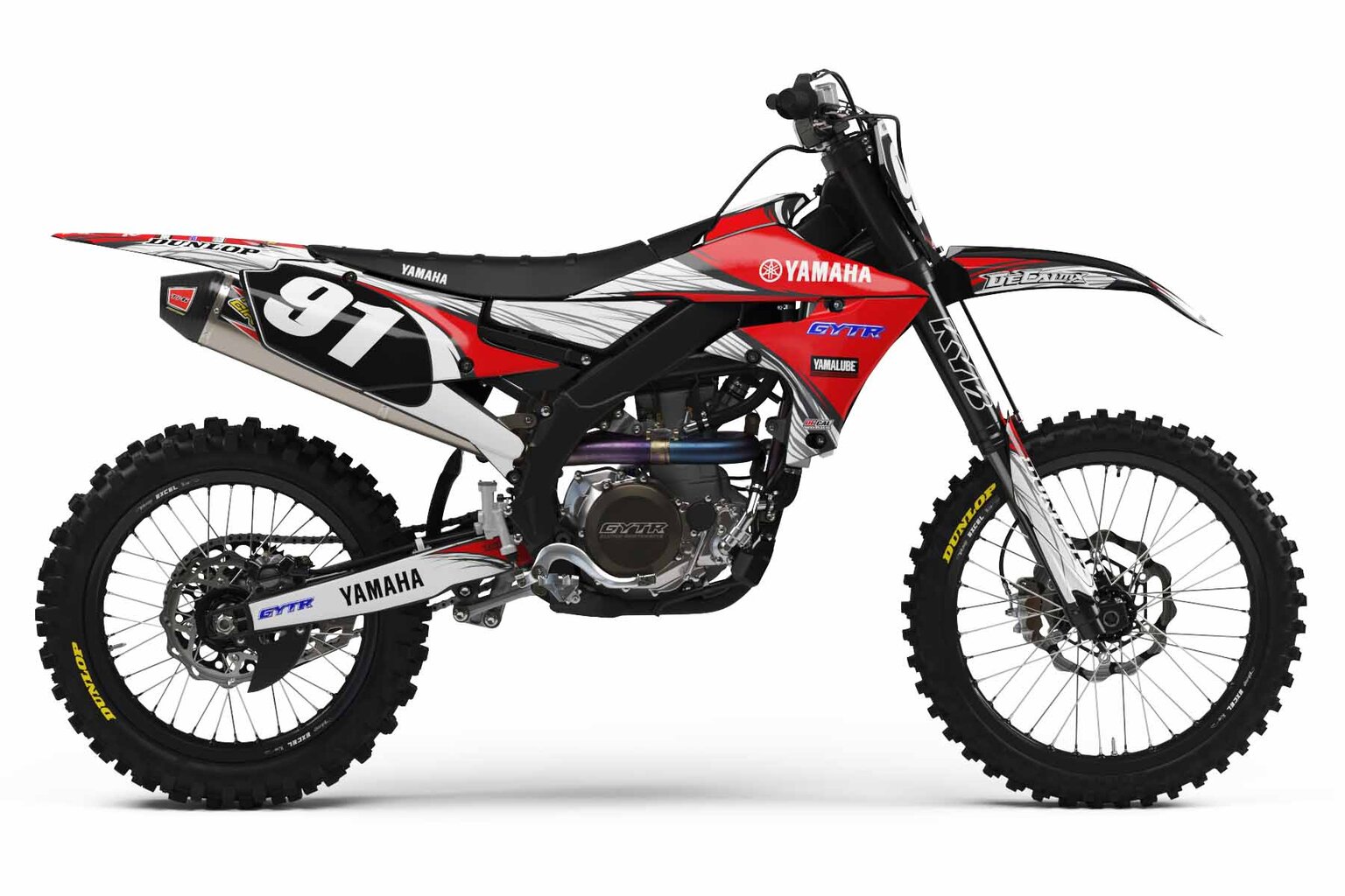 Yamaha YZ250 Black T-9 Series Dirt Bike Graphics Kit