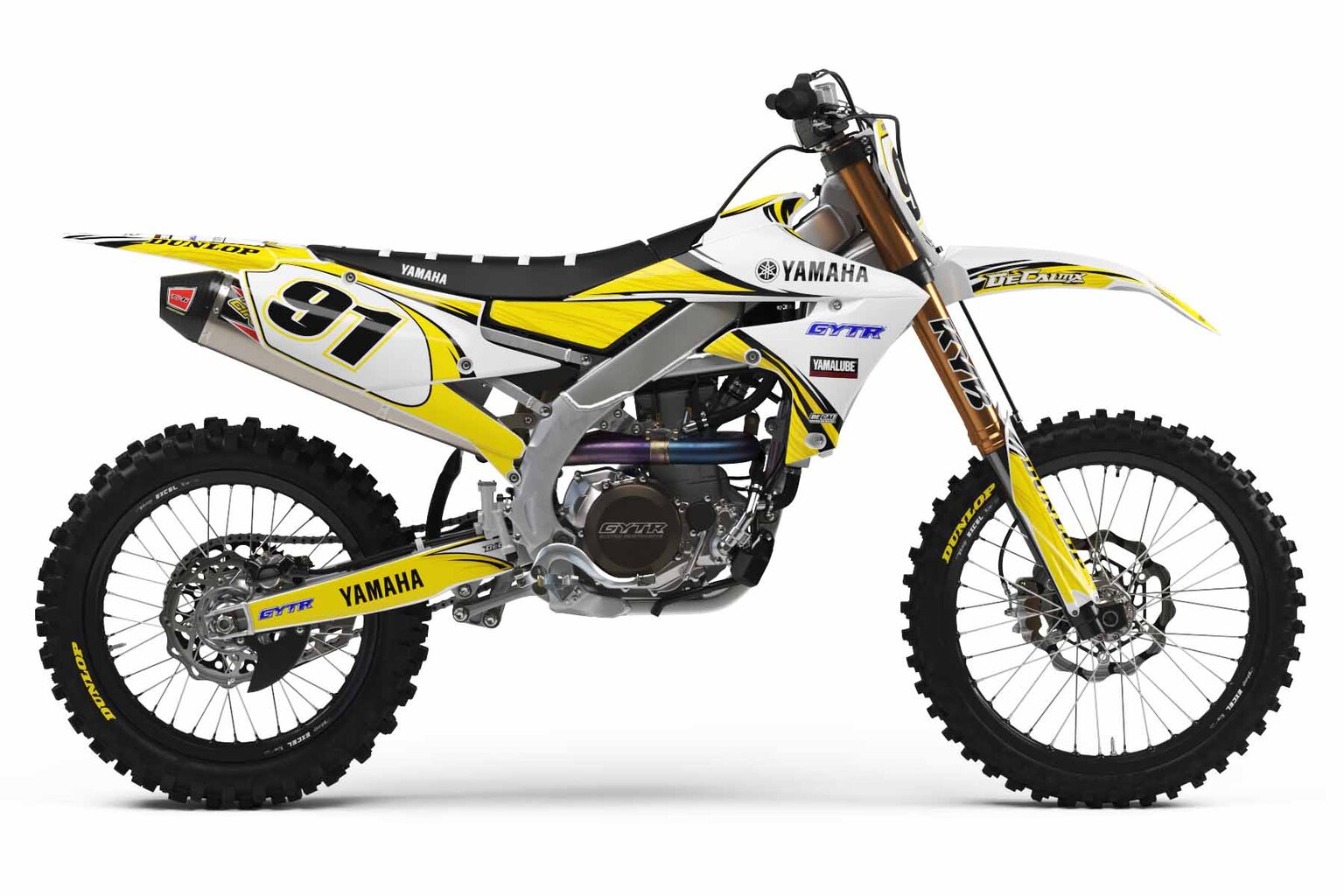 Yamaha YZ450F White T-9 Series Dirt Bike Graphics Kit