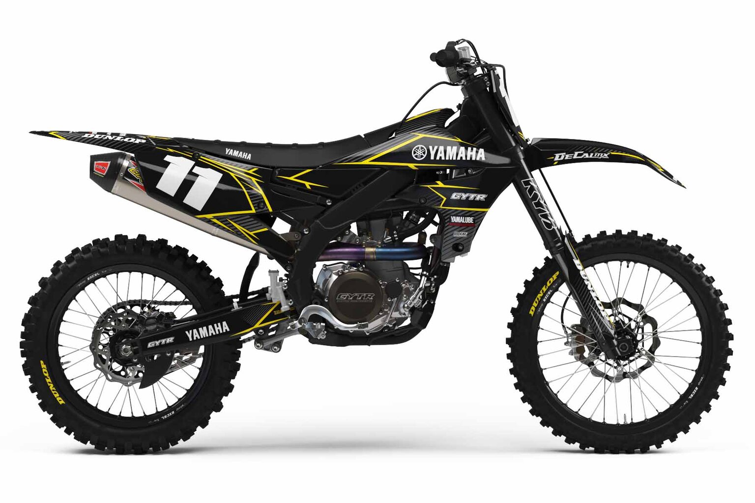 Yamaha YZ450F Black T-11 Series Dirt Bike Graphics Kit