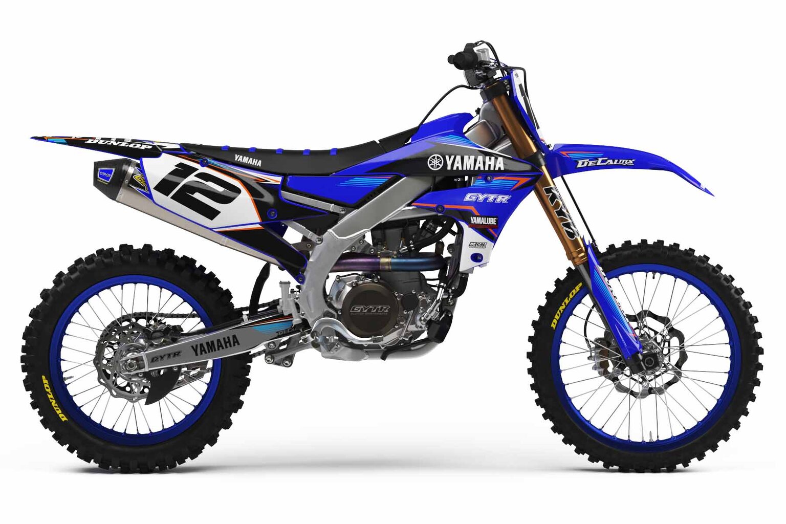 Yamaha TTR110 Blue T-12 Series Dirt Bike Graphics Kit