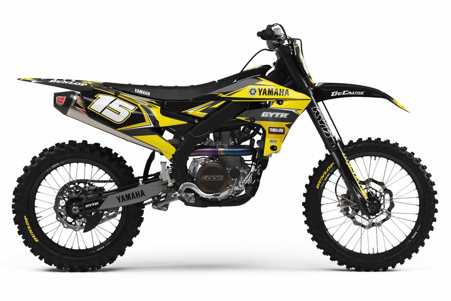 Yamaha YZ250F Black T-15 Series Dirt Bike Graphics Kit