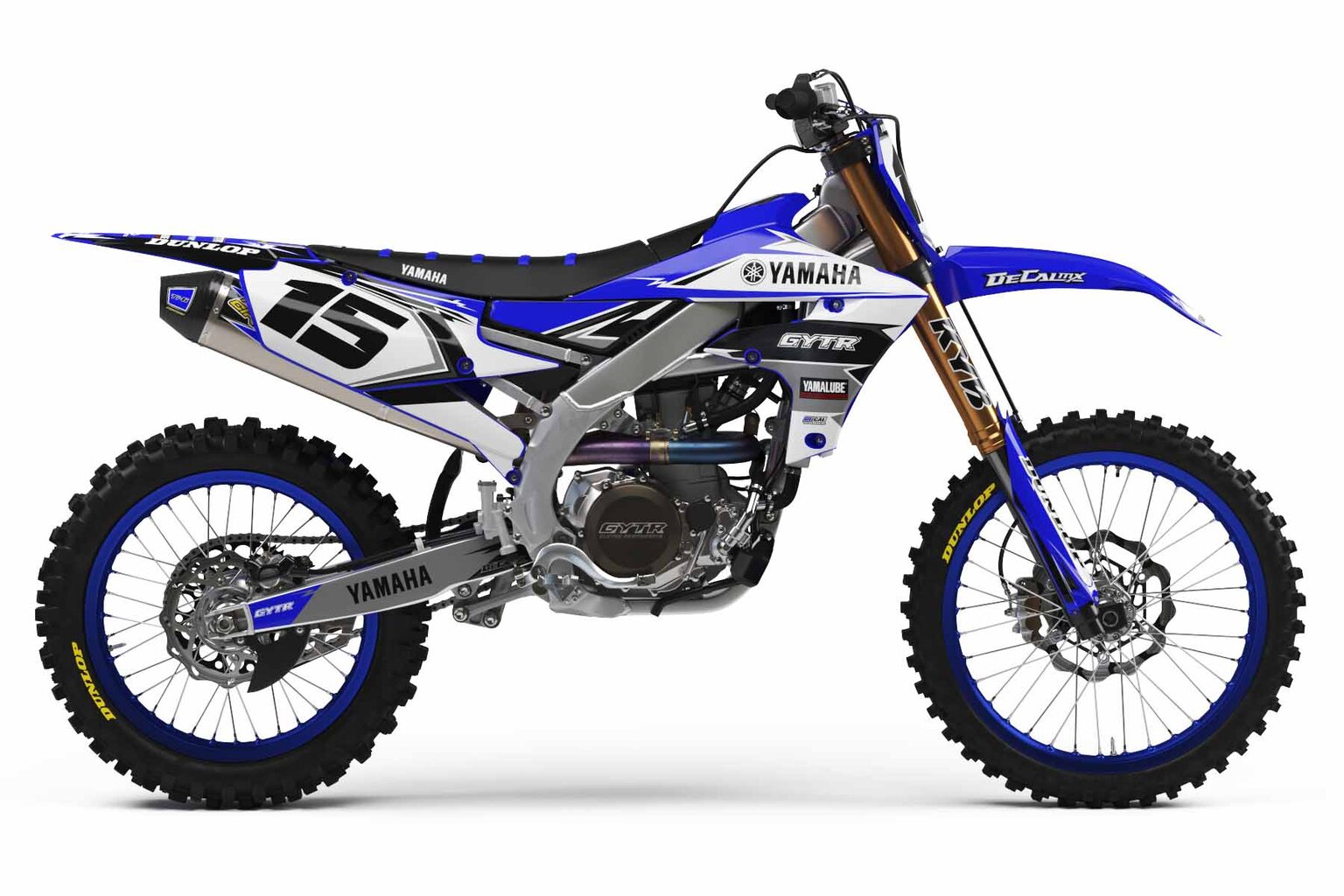 Yamaha YZ250 Blue T-15 Series Dirt Bike Graphics Kit