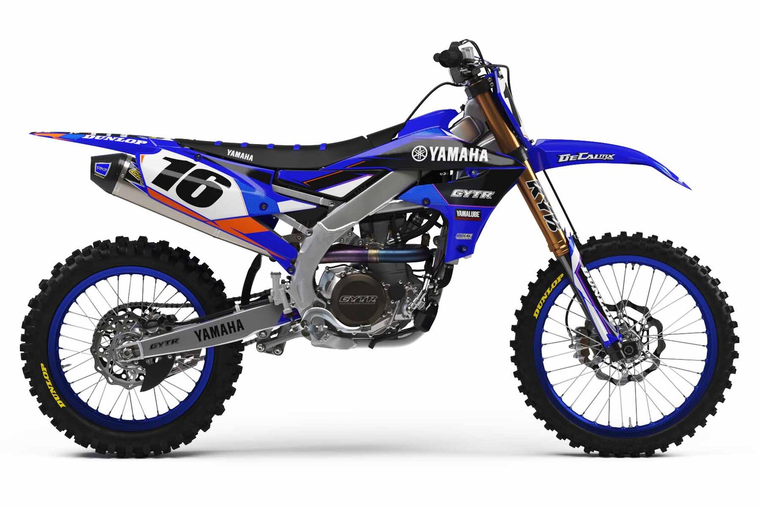 Yamaha YZ250F Blue T-16 Series Dirt Bike Graphics Kit