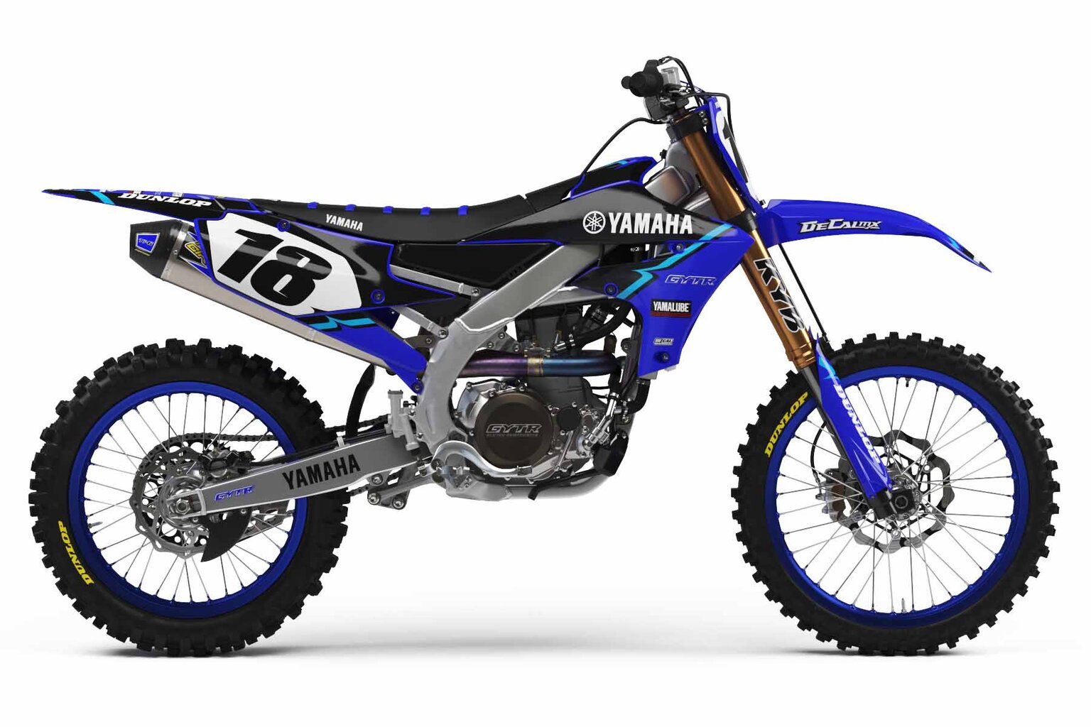 Yamaha YZ250F Blue T-18 Series Dirt Bike Graphics Kit