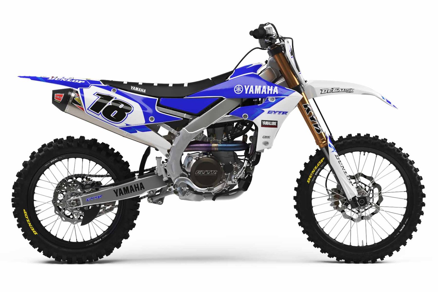 Yamaha TTR110 White T-18 Series Dirt Bike Graphics Kit