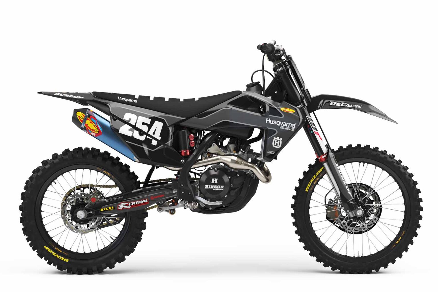 Husqvarna TE250 Black T-2 Custom Dirt Bike Graphics Kit