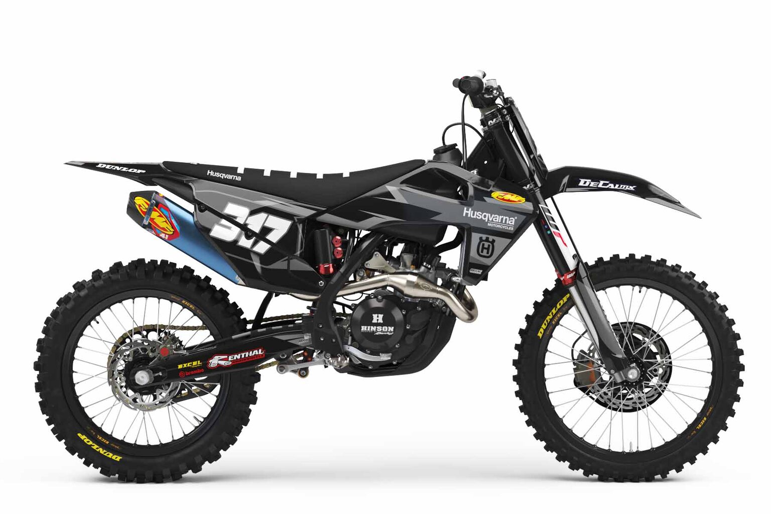 Husqvarna TC250 Black T-3 Custom Dirt Bike Graphics Kit