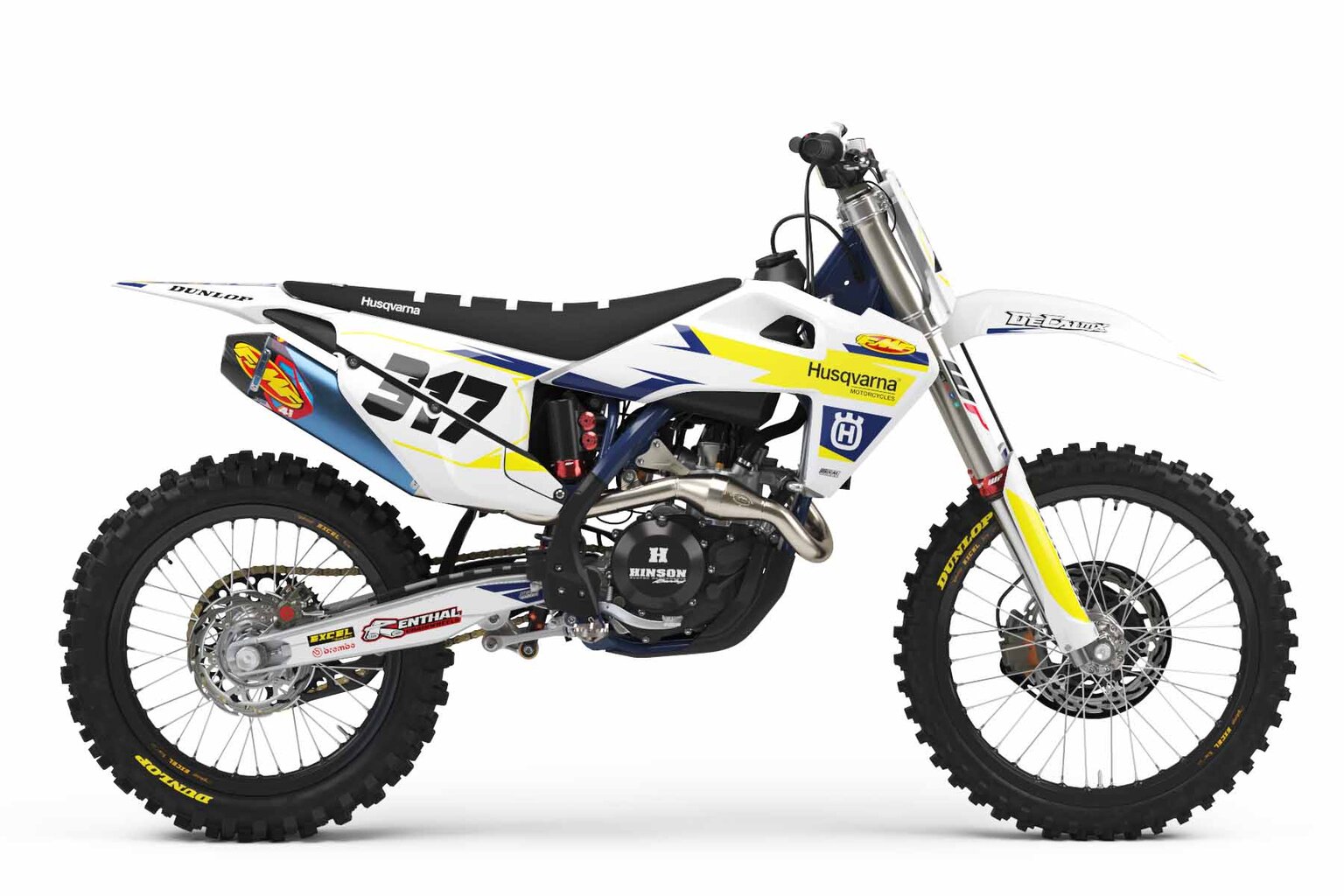 Husqvarna FC250 White T-3 Custom Dirt Bike Graphics Kit