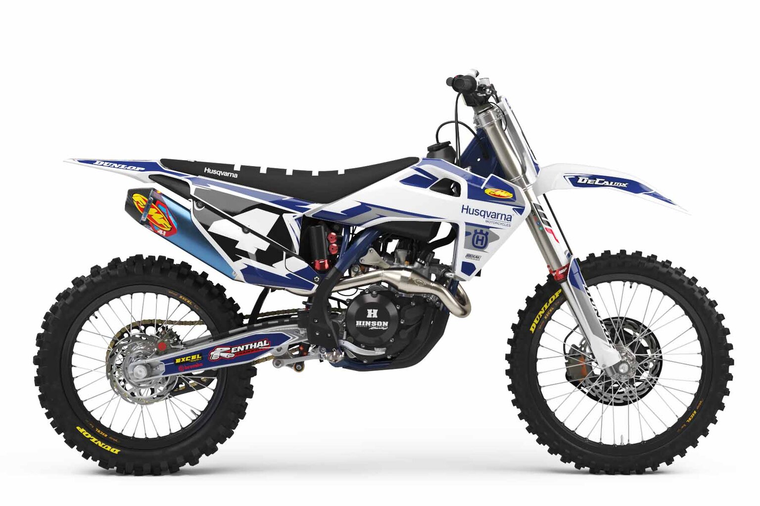 Husqvarna TE250 White T-4 Custom Dirt Bike Graphics Kit