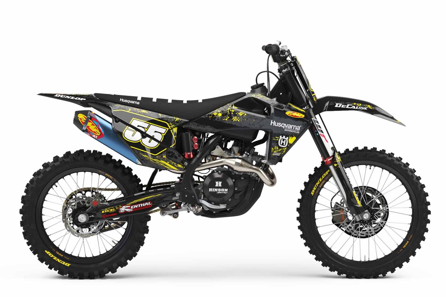 Husqvarna TE450 Black T-5 Custom Dirt Bike Graphics Kit