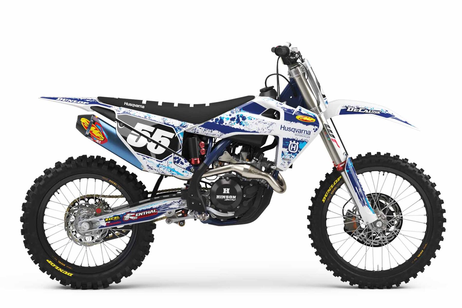 Husqvarna TC125 White T-5 Custom Dirt Bike Graphics Kit