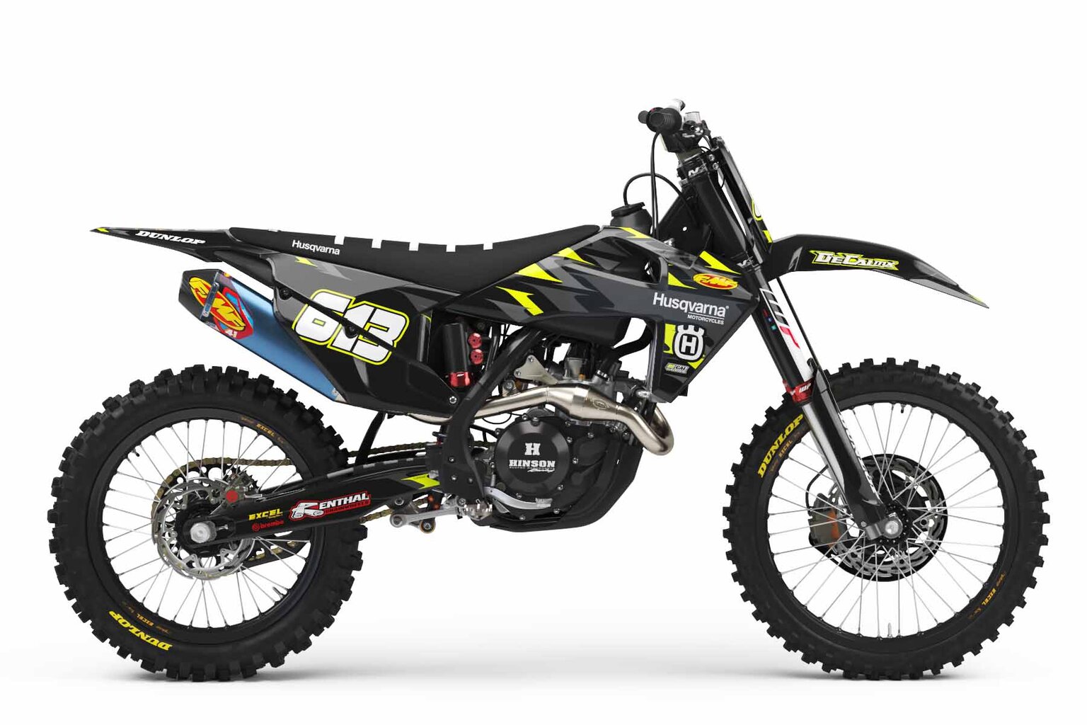 Husqvarna FC250 Black T-6 Custom Dirt Bike Graphics Kit