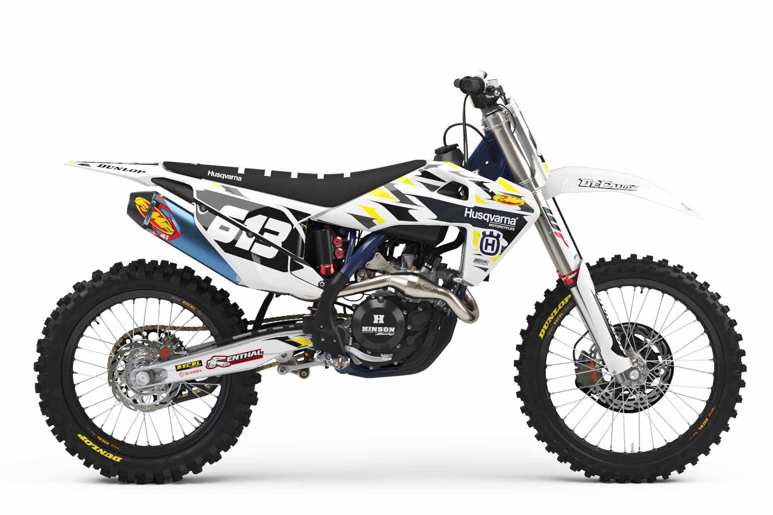 Husqvarna FC450 White T-6 Custom Dirt Bike Graphics Kit