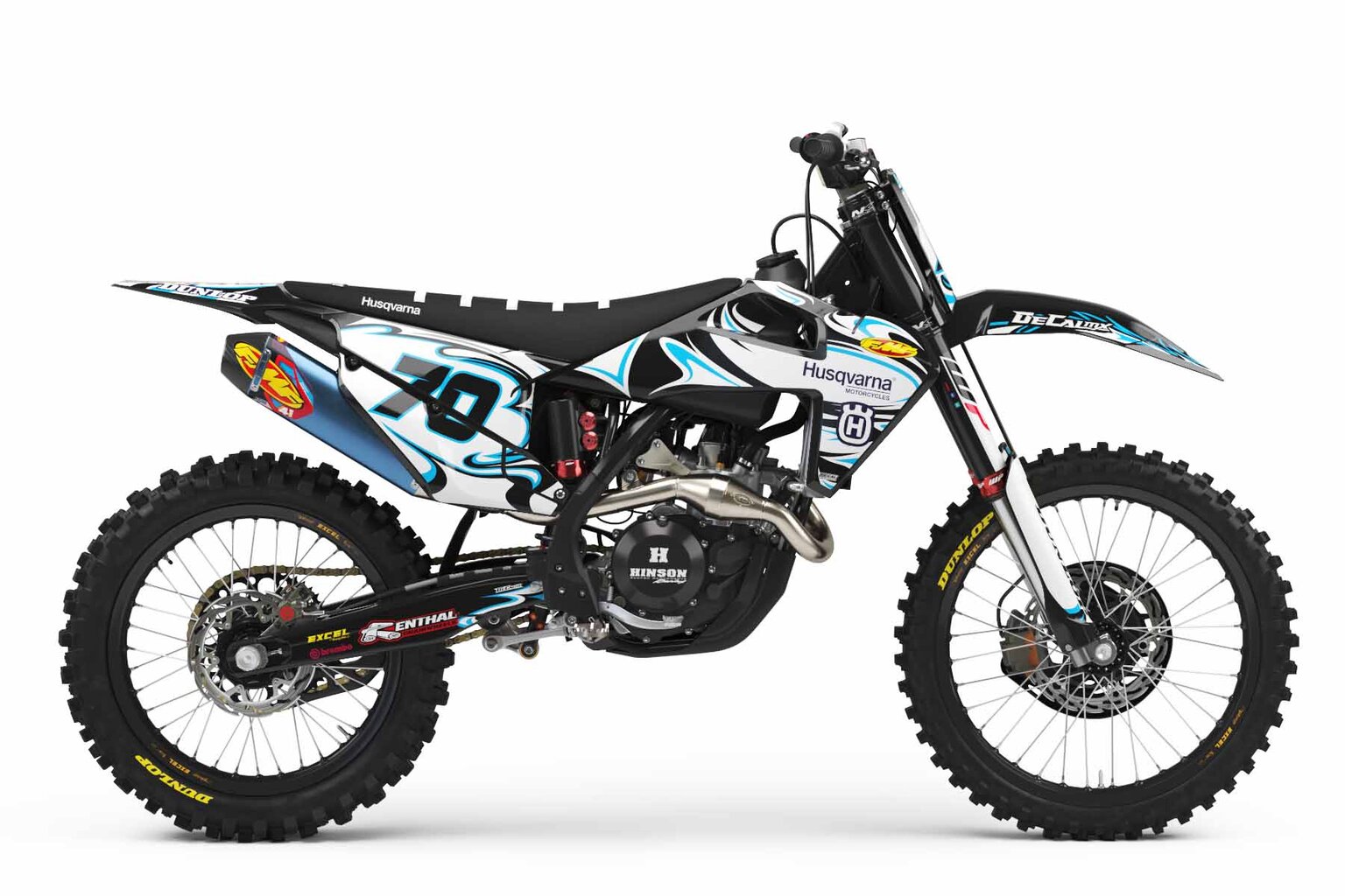 Husqvarna TE250 Black T-7 Custom Dirt Bike Graphics Kit