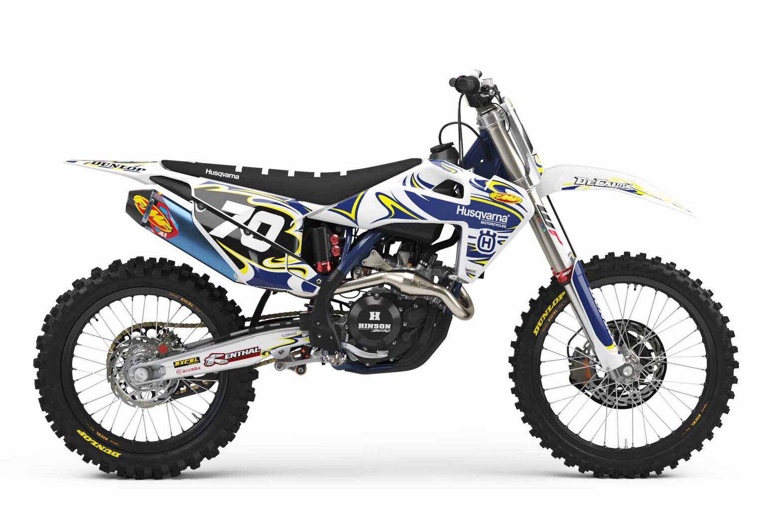 Husqvarna TE450 White T-7 Custom Dirt Bike Graphics Kit