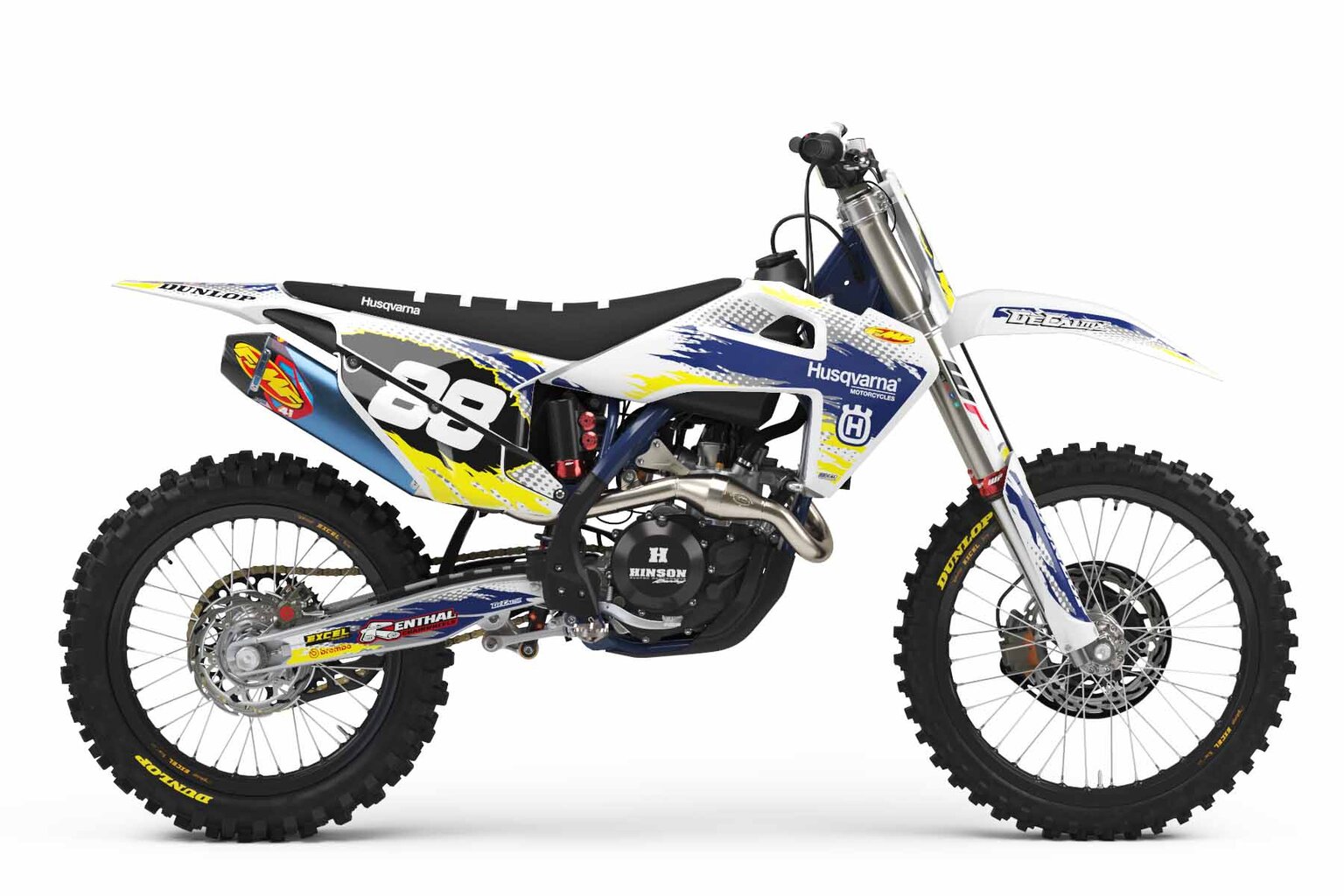 Husqvarna FC250 White T-8 Custom Dirt Bike Graphics Kit