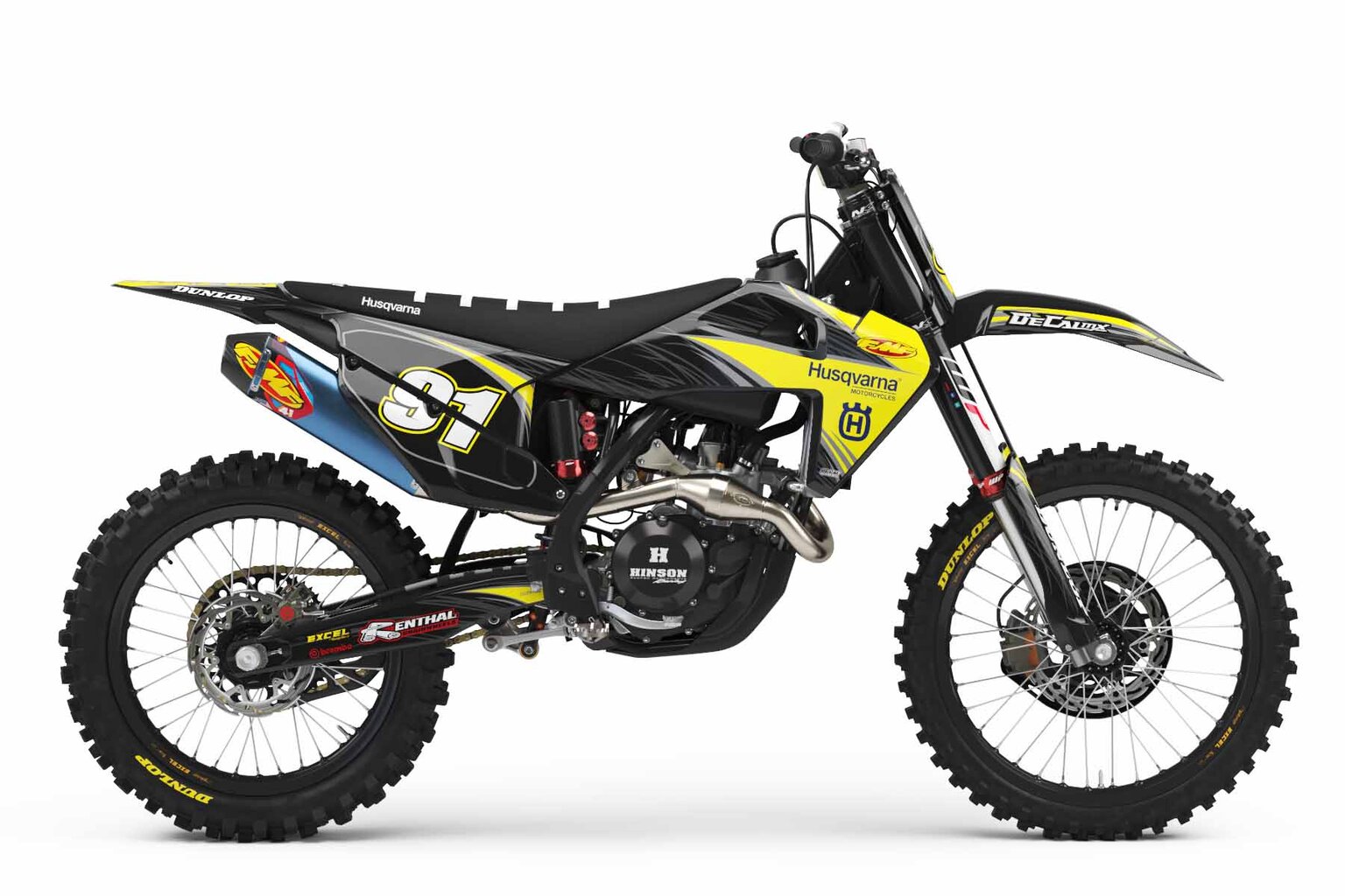 Husqvarna TE250 Black T-9 Custom Dirt Bike Graphics Kit