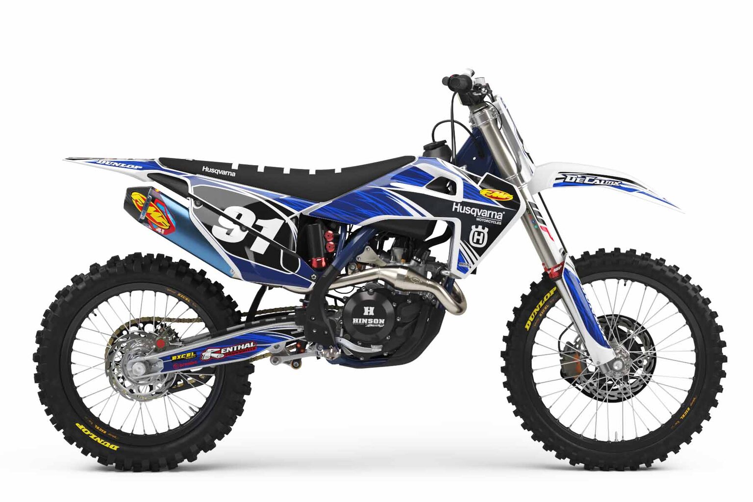 Husqvarna TC125 White T-9 Custom Dirt Bike Graphics Kit