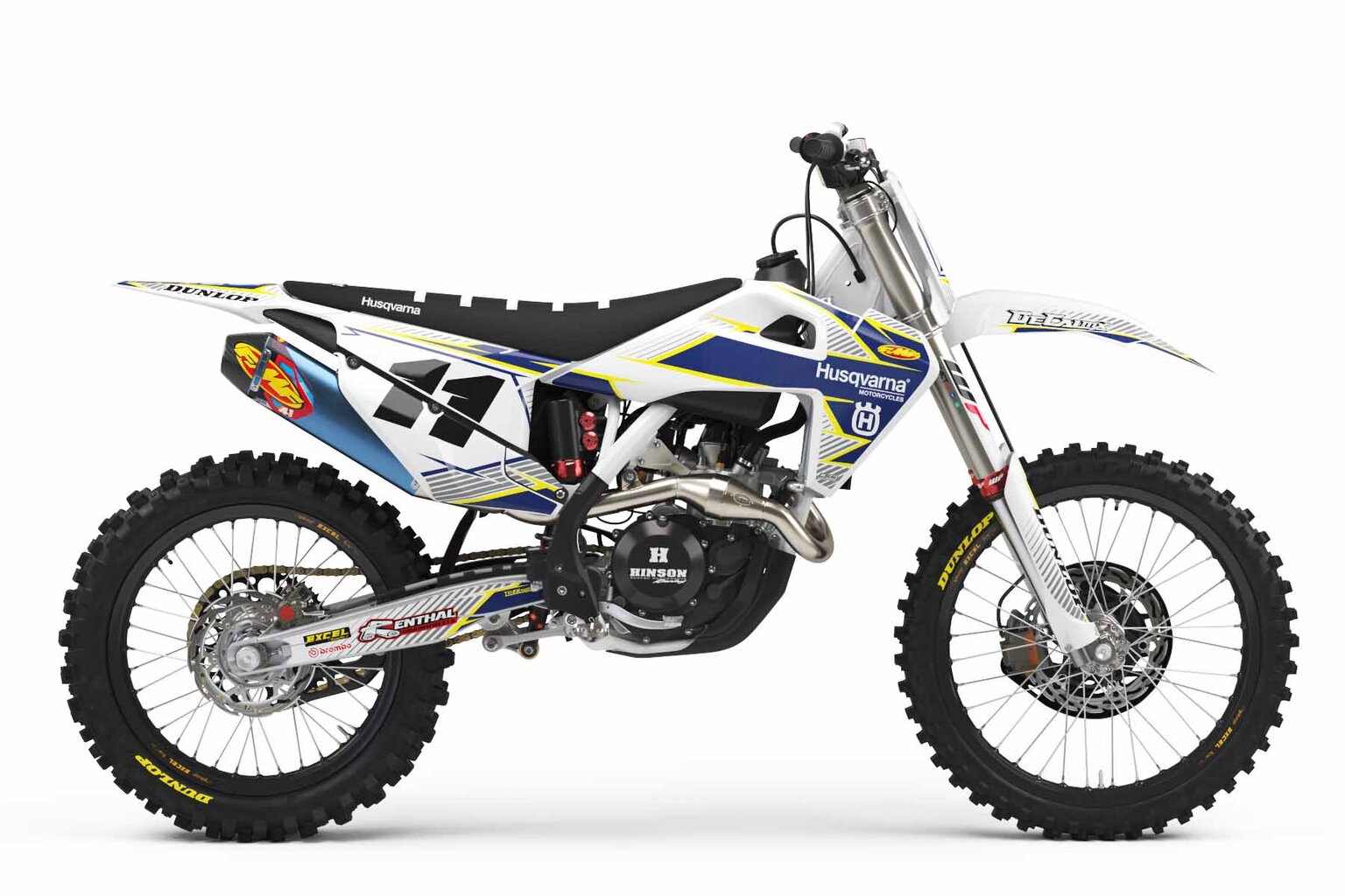 Husqvarna TE450 White T-11 Custom Dirt Bike Graphics Kit