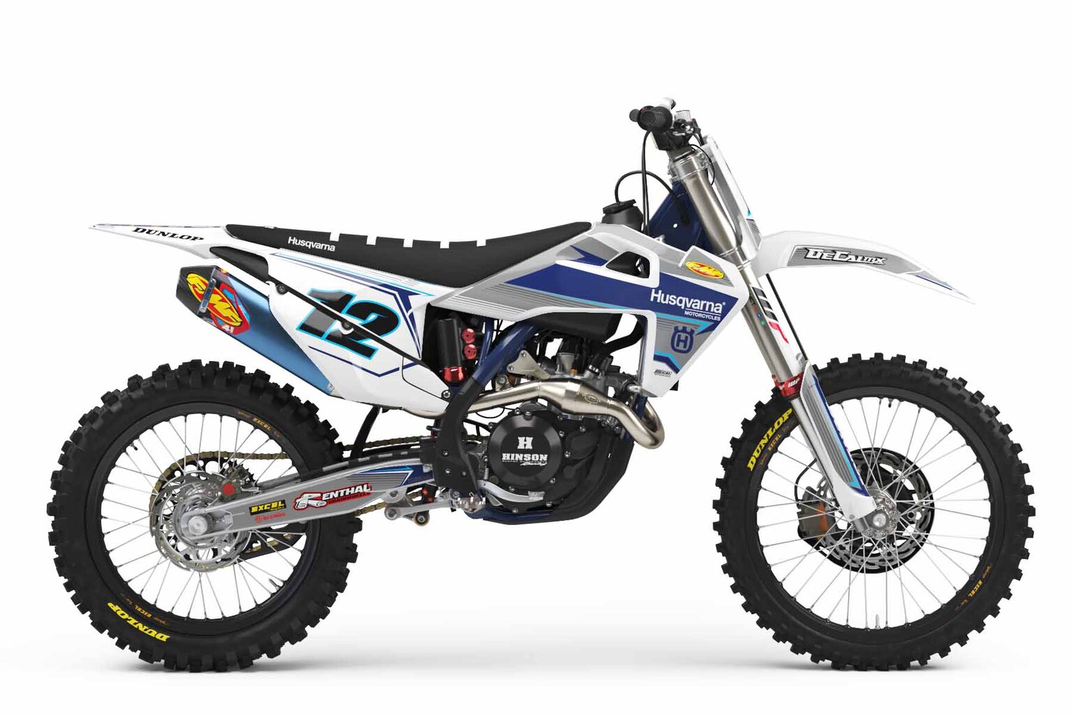 Husqvarna FC450 White T-12 Custom Dirt Bike Graphics Kit