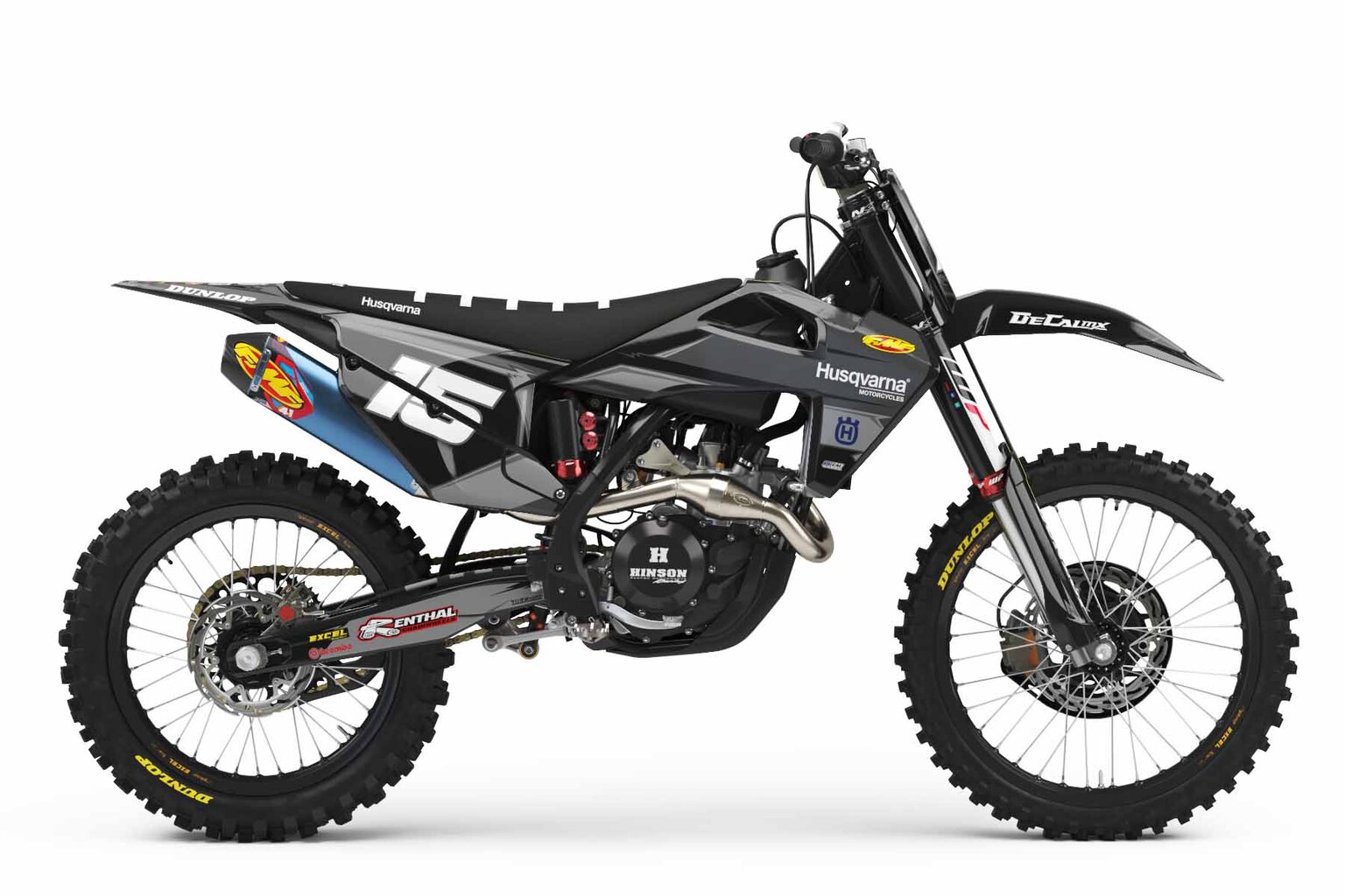 Husqvarna TE250 Black T-15 Custom Dirt Bike Graphics Kit