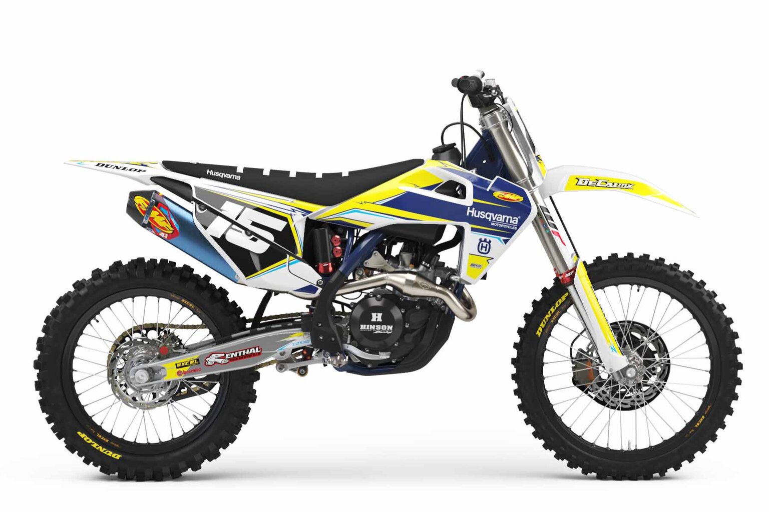 Husqvarna TC125 White T-15 Custom Dirt Bike Graphics Kit