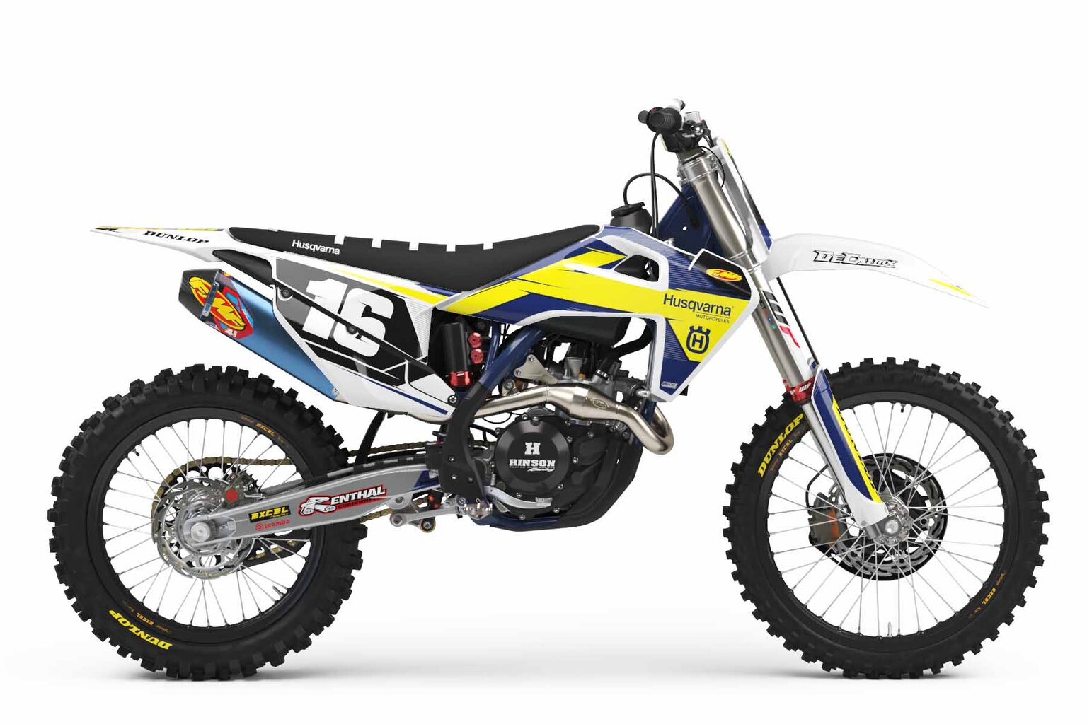 Husqvarna TC250 White T-16 Custom Dirt Bike Graphics Kit