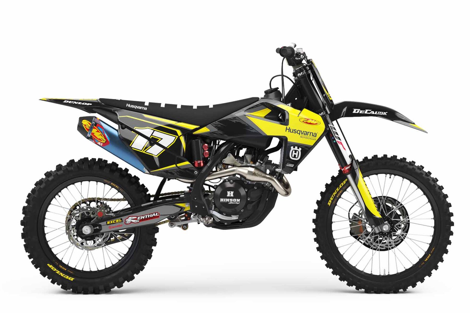 Husqvarna TE250 Black T-17 Custom Dirt Bike Graphics Kit