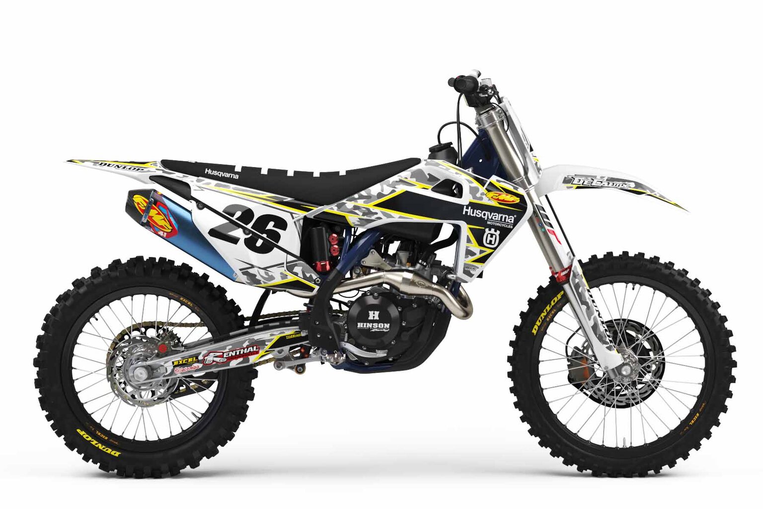 Husqvarna TC250 White Traditional Camo Dirt Bike Graphics Kit