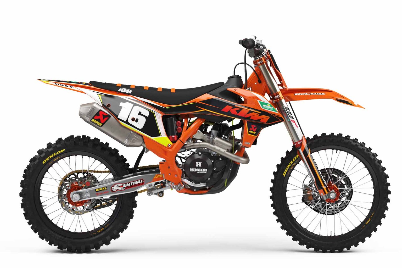 KTM EXC450F Orange T-16 Series Dirt Bike Graphics Kit