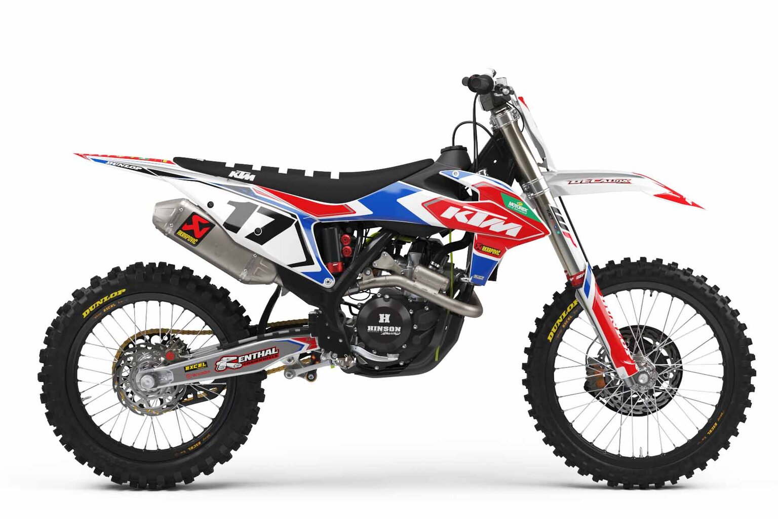 KTM SXF450 White T-17 Series Dirt Bike Graphics Kit