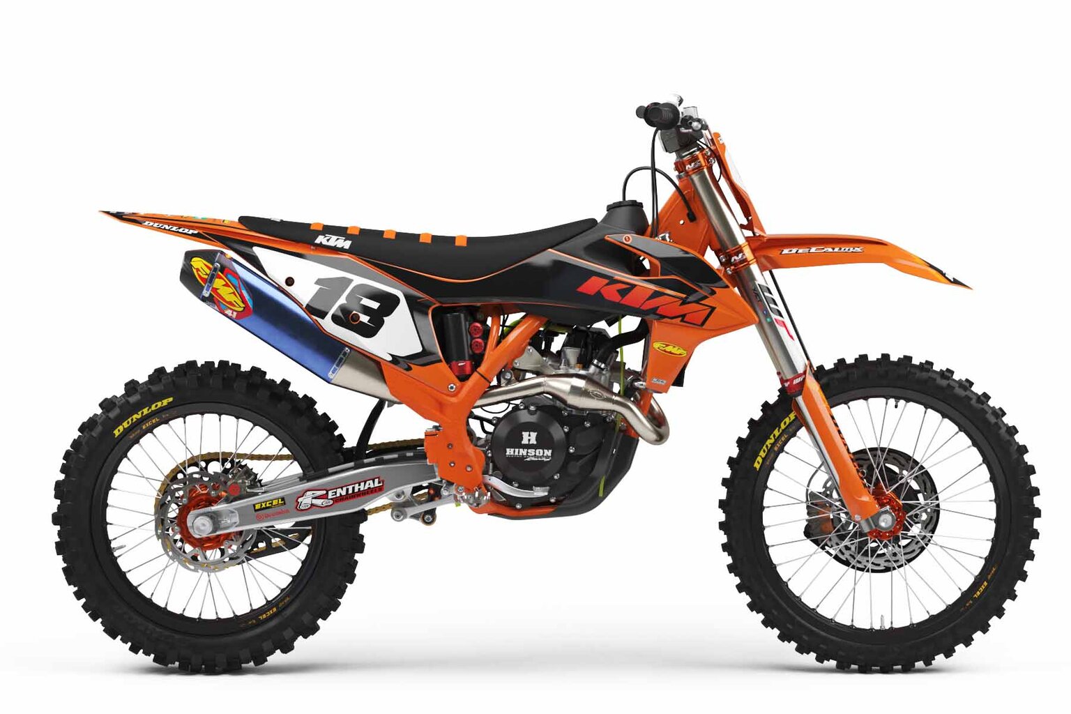 KTM EXC250 Orange T-18 Series Dirt Bike Graphics Kit