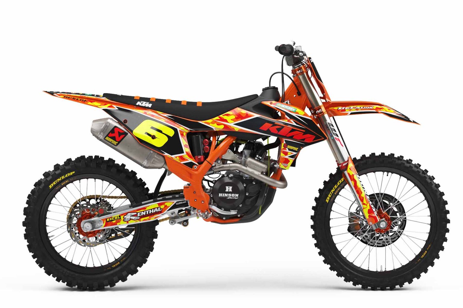 KTM EXC450F Orange Traditional Camo Dirt Bike Graphics Kit