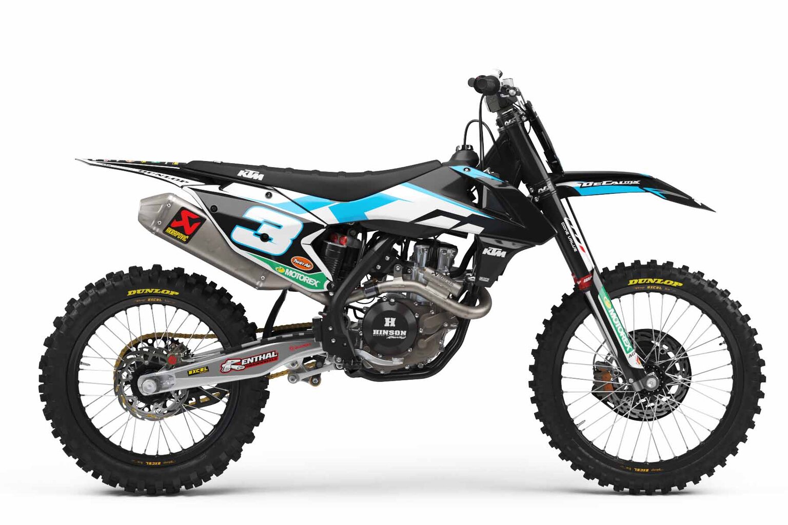 KTM EXC250 Black Factory Series 3 Dirt Bike Graphics Kit