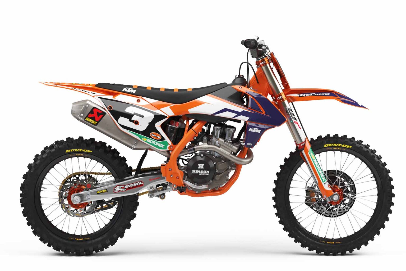 KTM SX50 Orange Factory Series 3 Dirt Bike Graphics Kit