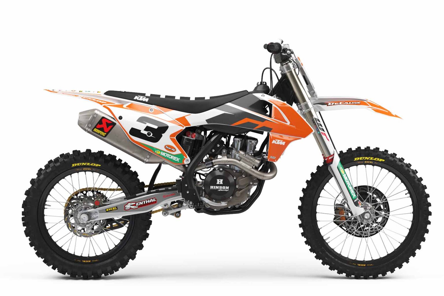 KTM EXC450F White Factory Series 3 Dirt Bike Graphics Kit