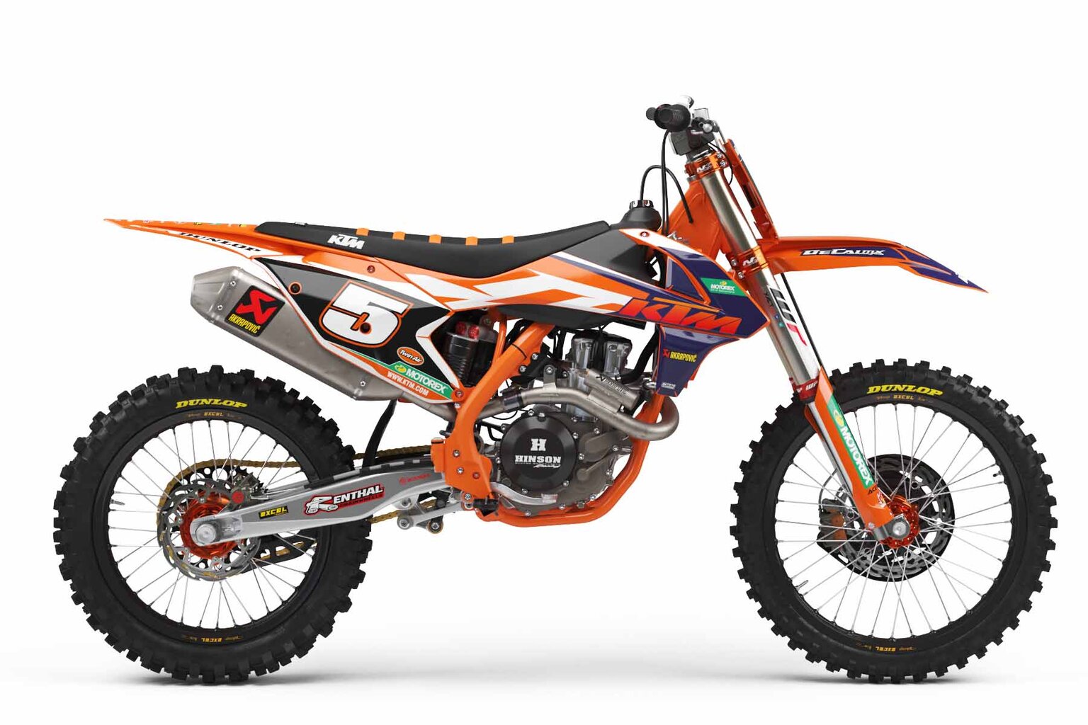 KTM SX125 Orange Factory Series 5 Dirt Bike Graphics Kit