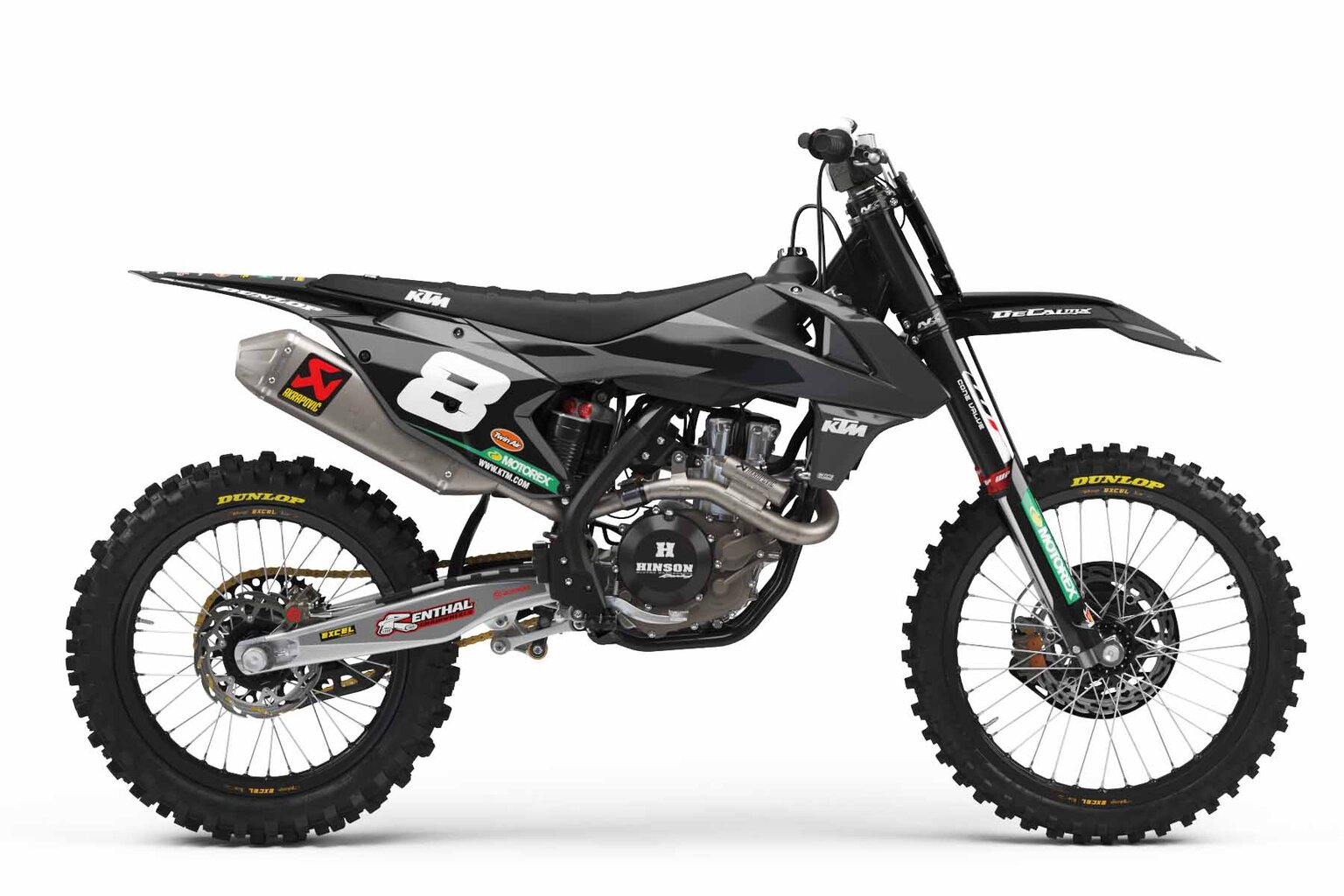 KTM SXF450 Black Factory Series 8 Dirt Bike Graphics Kit