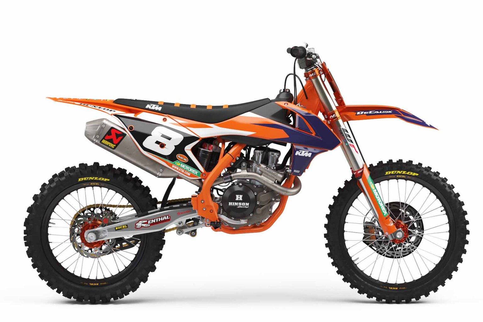 KTM EXC450Orange Factory Series 8 Dirt Bike Graphics Kit