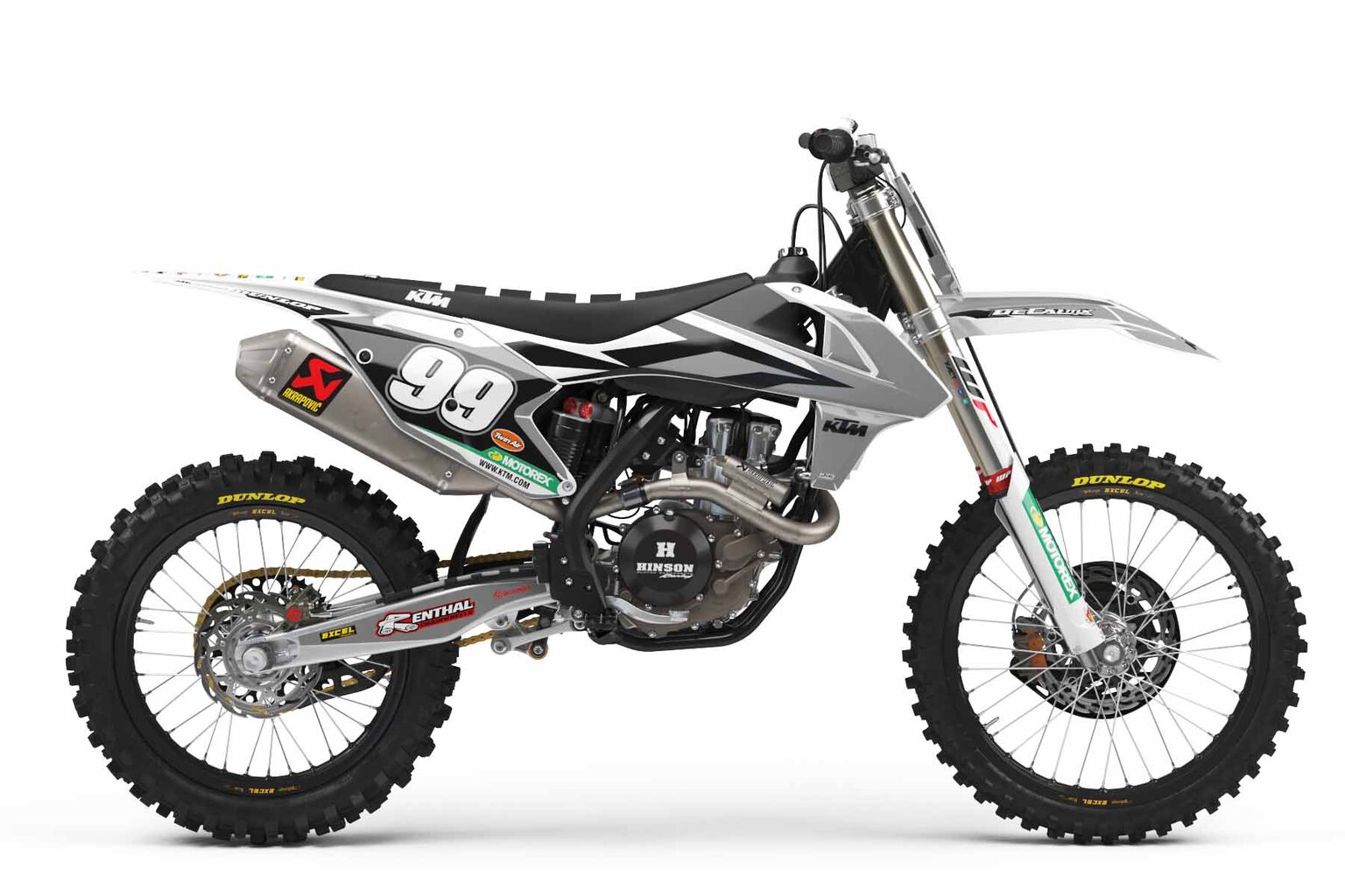 KTM EXC450F White Factory Series 9 Dirt Bike Graphics Kit