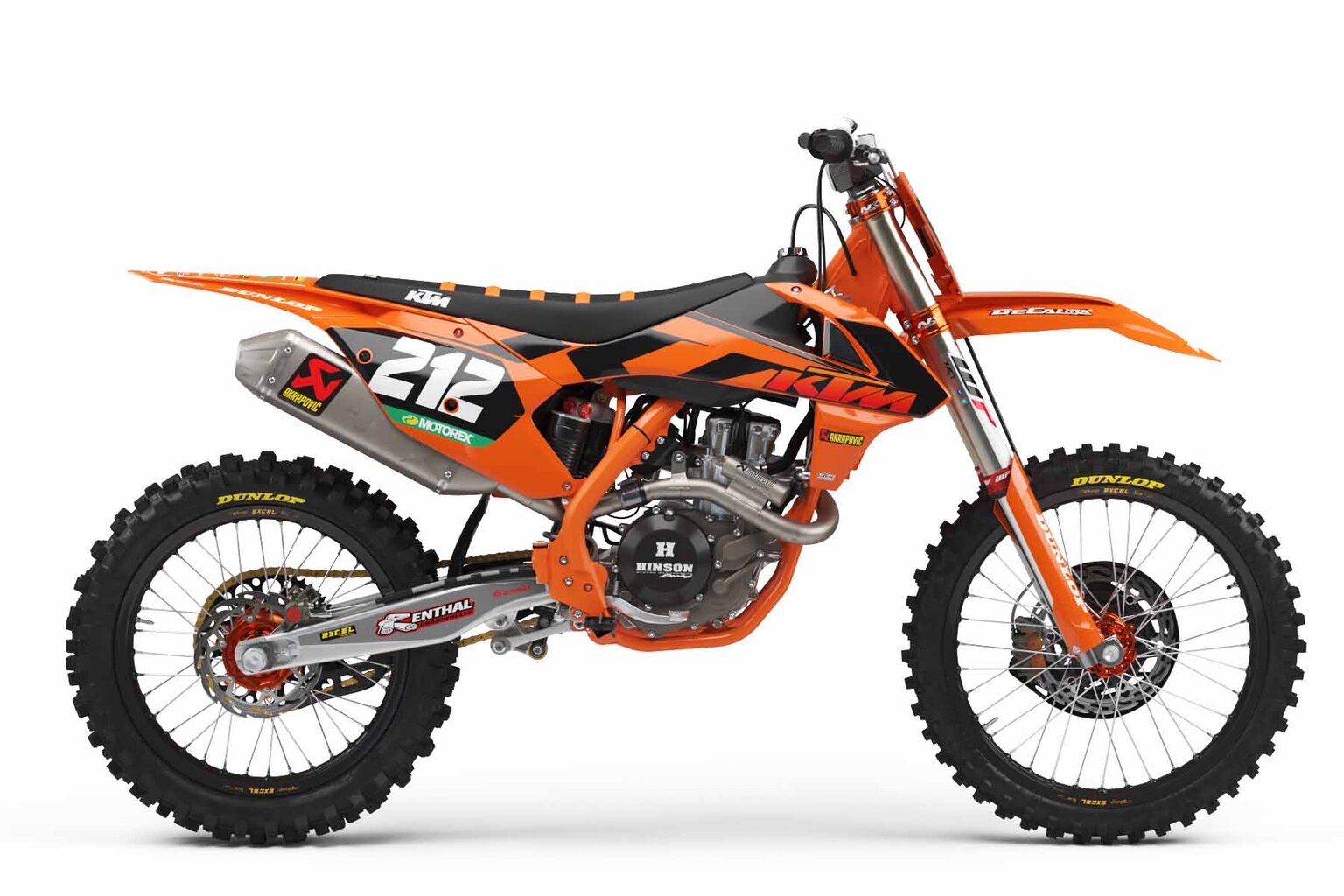 KTM EXC250 Orange Factory Series 12 Dirt Bike Graphics Kit