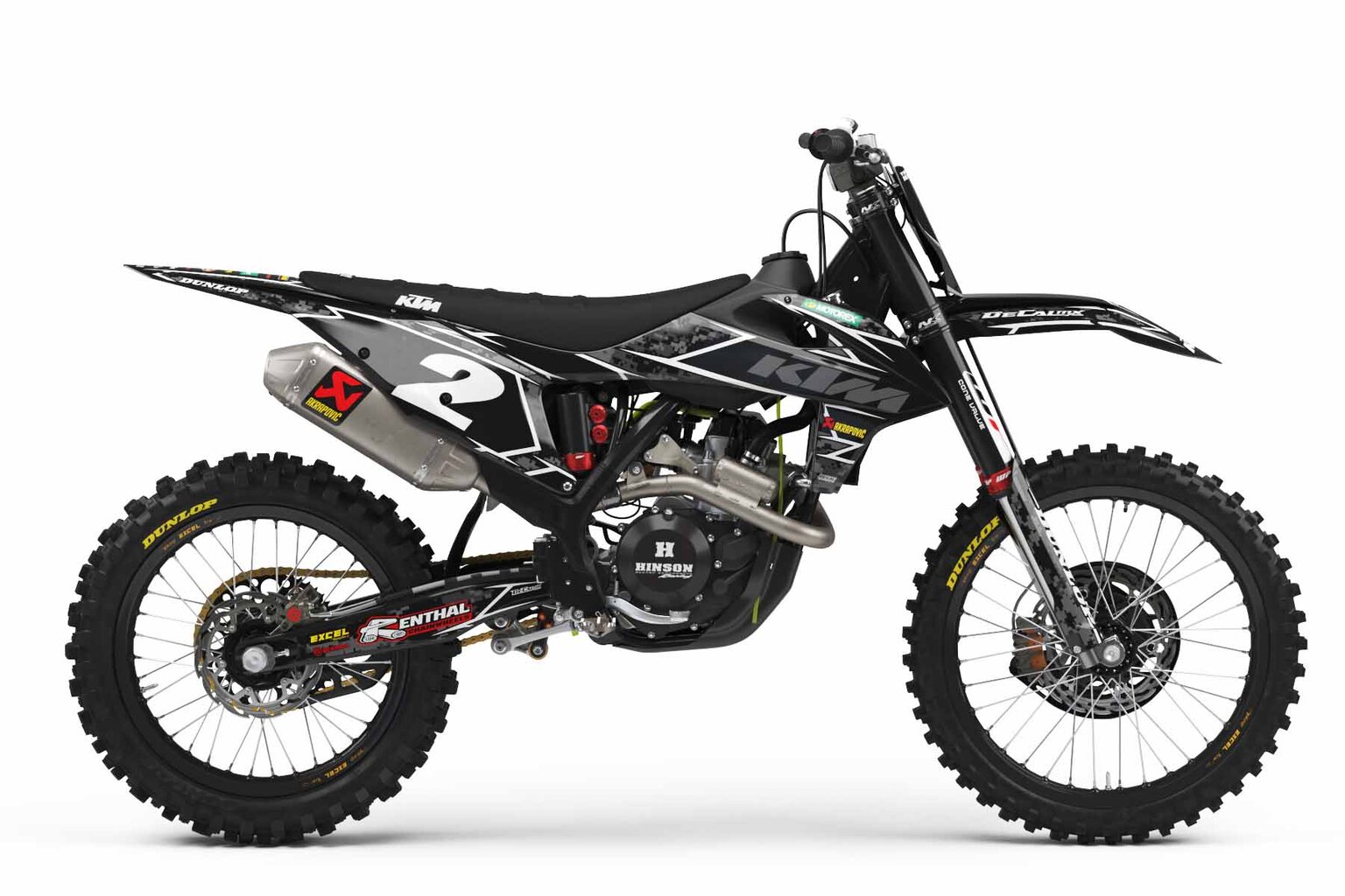 KTM SX50 Black Digital Camo Dirt Bike Graphics Kit