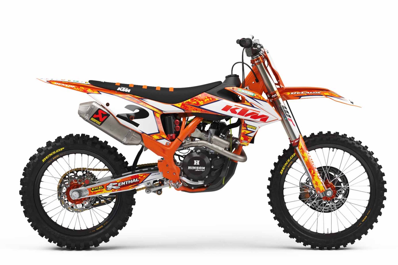 KTM SX85 Orange Digital Camo Dirt Bike Graphics Kit